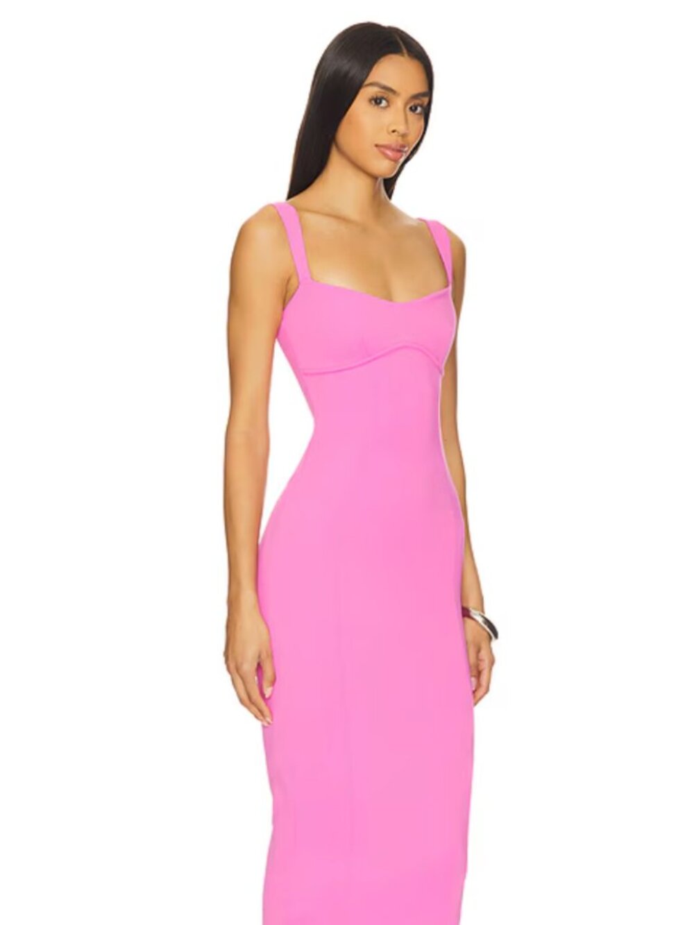 Good American Sculpting Sweetheart Midi Dress – Berry Sorbet – Size M